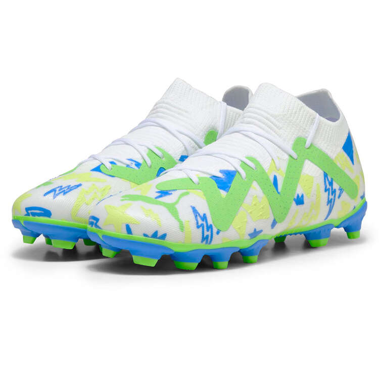 Puma Future Match Neymar Jr Kids Football Boots, White/Blue, rebel_hi-res