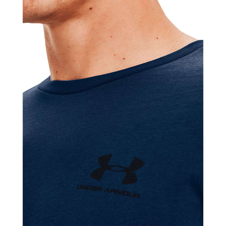 Under Armour Mens Sportstyle Left Chest Tee, Navy, rebel_hi-res