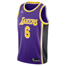 Jordan Los Angeles Lakers LeBron James 2021/22 Mens Statement Jersey Purple S, Purple, rebel_hi-res