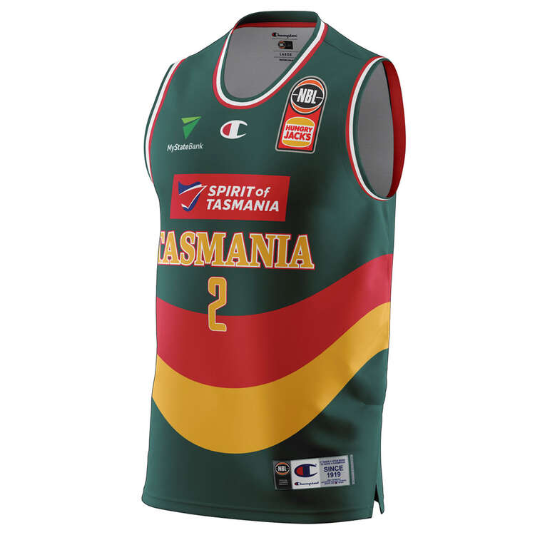 Tasmania JackJumpers Mens 2023 Josh Magette Heritage Basketball Jersey, Green, rebel_hi-res