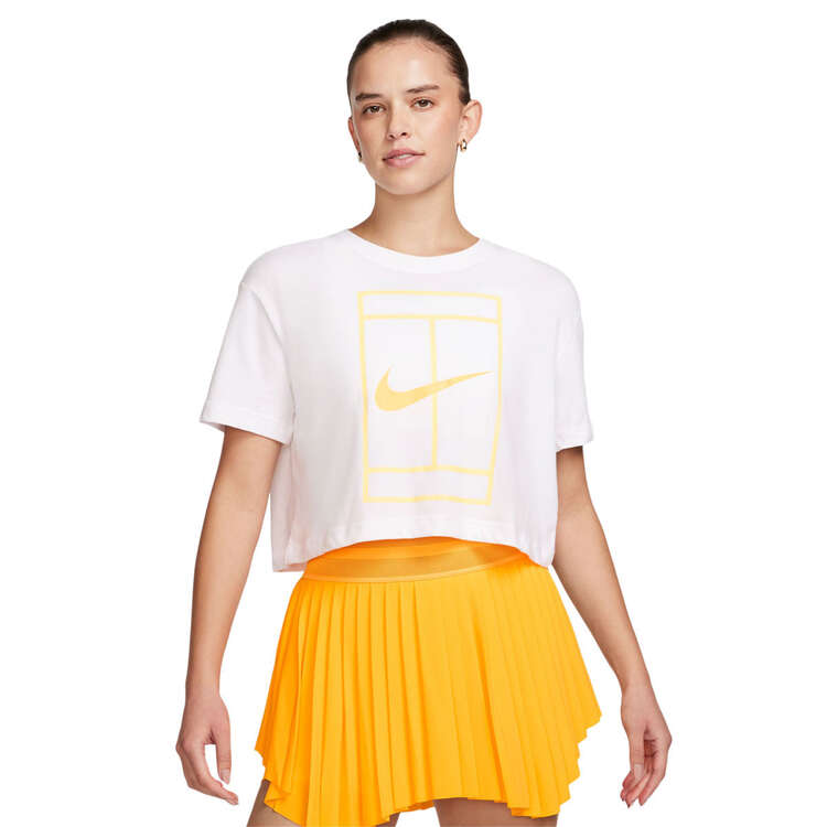 Nike Womens Dri-FIT Heritage Crop Top White XS, White, rebel_hi-res