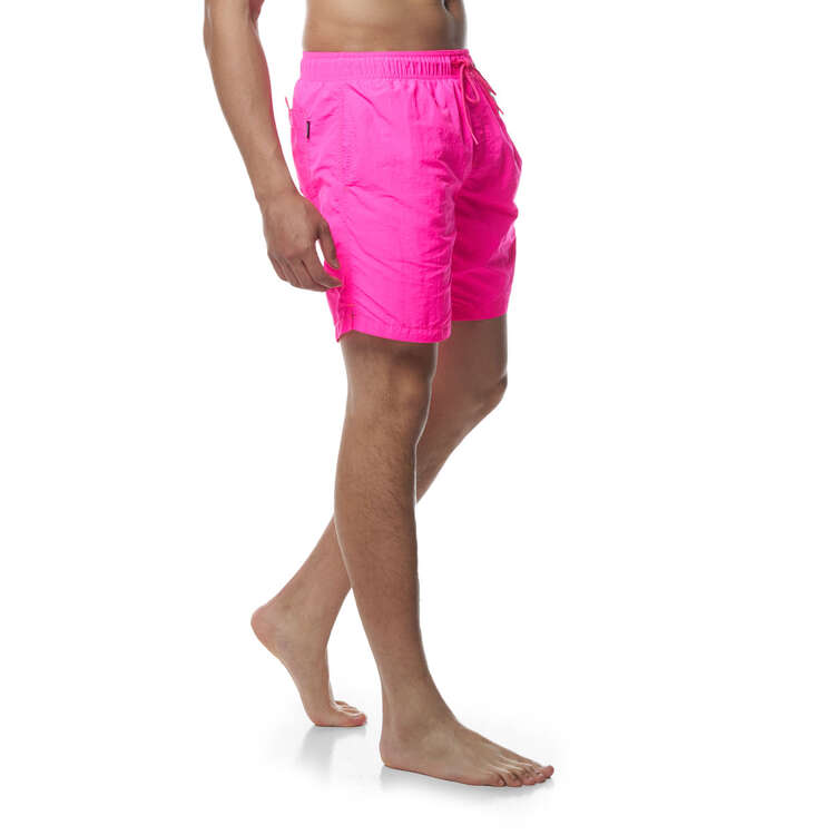 Tahwalhi Mens Solid Pool Shorts, Pink, rebel_hi-res
