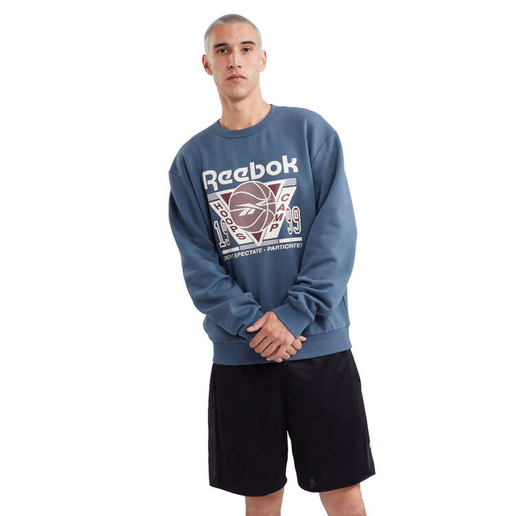 Reebok Mens Basketball Crew Sweatshirt, Blue, rebel_hi-res