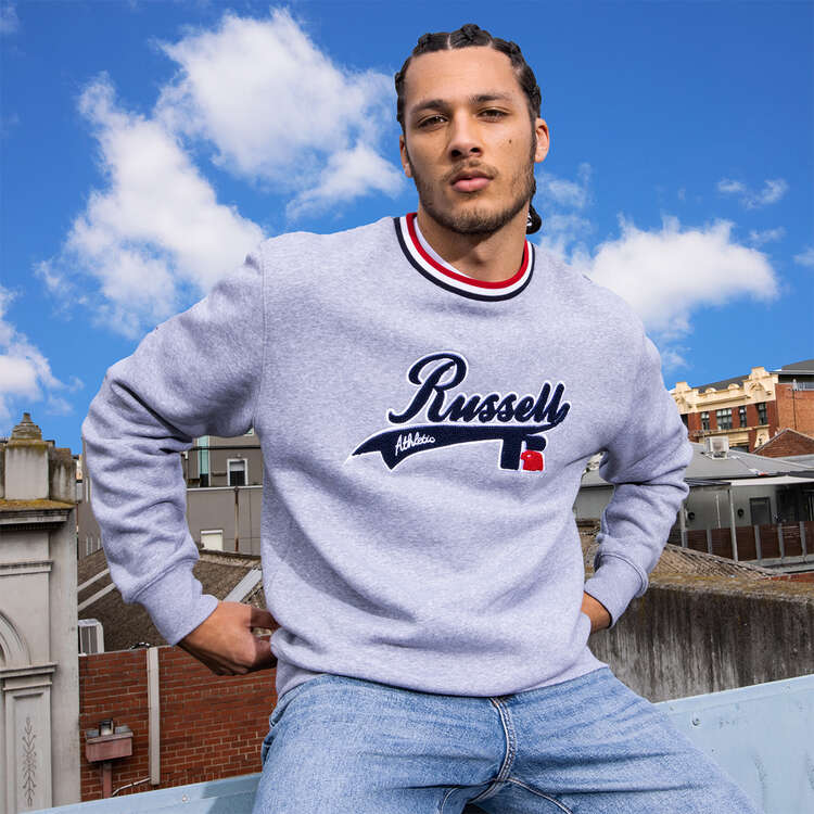 Russell Athletic Mens Ebbets Sweatshirt, Grey, rebel_hi-res