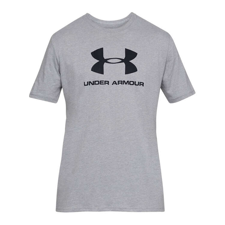 Under Armour Mens Sportstyle Logo Tee, Grey, rebel_hi-res