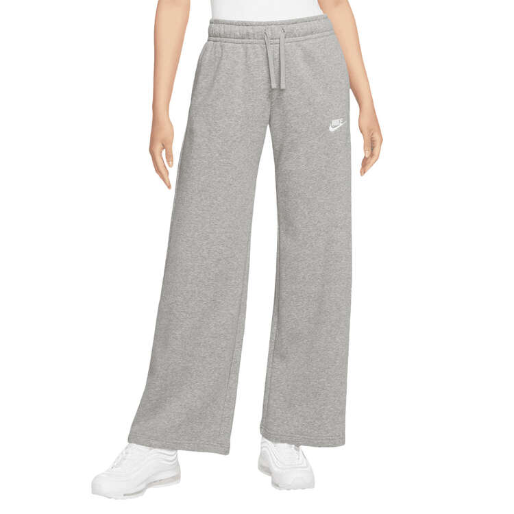 Nike Womens Sportswear Club Fleece Wide-Leg Sweatpants, Grey, rebel_hi-res