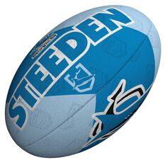 Steeden NRL Cronulla Sharks 11 Inch Supporter Rugby League Ball Blue 11 Inch, , rebel_hi-res