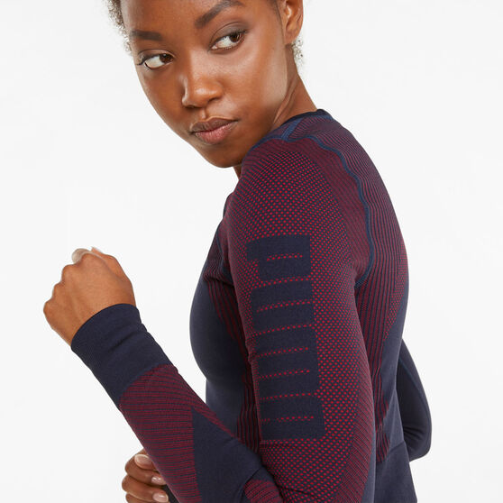 Puma Womens Seamless Fitted Training Top Navy XS, Navy, rebel_hi-res