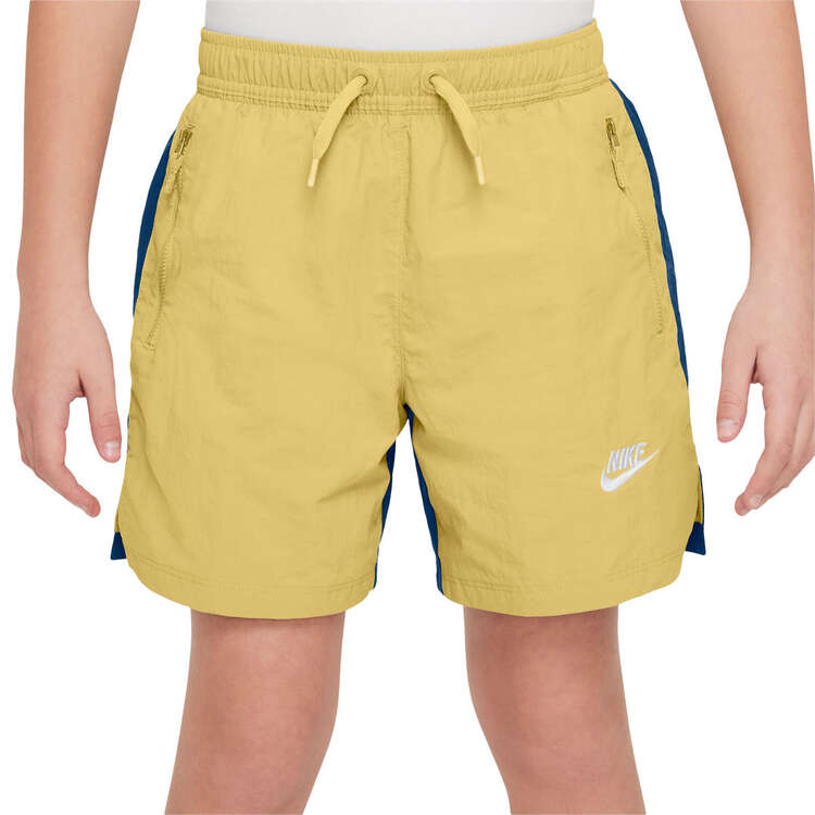 Nike Kids Sportswear Amplify Woven Shorts Blue/Gold XS, Blue/Gold, rebel_hi-res