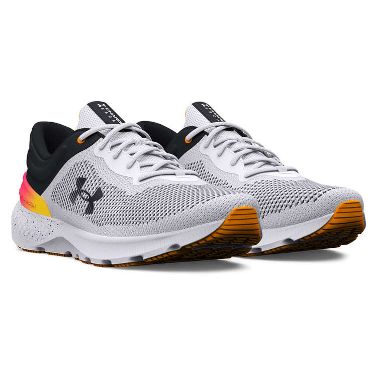 Under Armour Charged Escape 4 Knit Mens Running Shoes, White/Black, rebel_hi-res