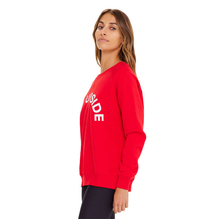 The Upside Womens Newport Crew Sweatshirt, Red, rebel_hi-res