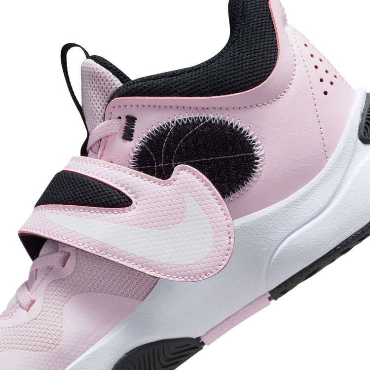 Nike Team Hustle D 11 GS Kids Basketball Shoes, Pink/White, rebel_hi-res