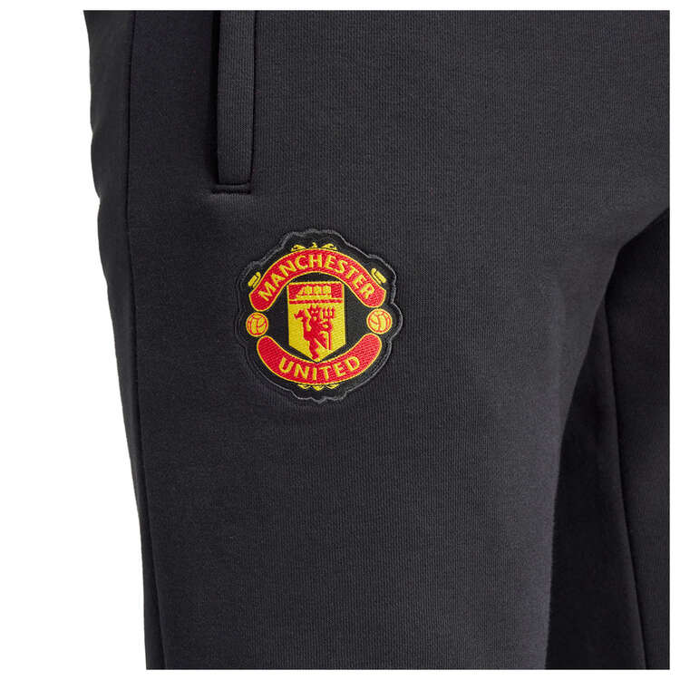 adidas Originals Mens Manchester United Essentials Trefoil Track Pants, Black, rebel_hi-res