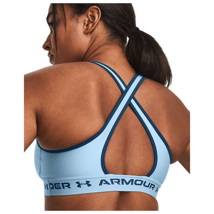 Under Armour Womens Crossback Mid Bra Blue XS, Blue, rebel_hi-res