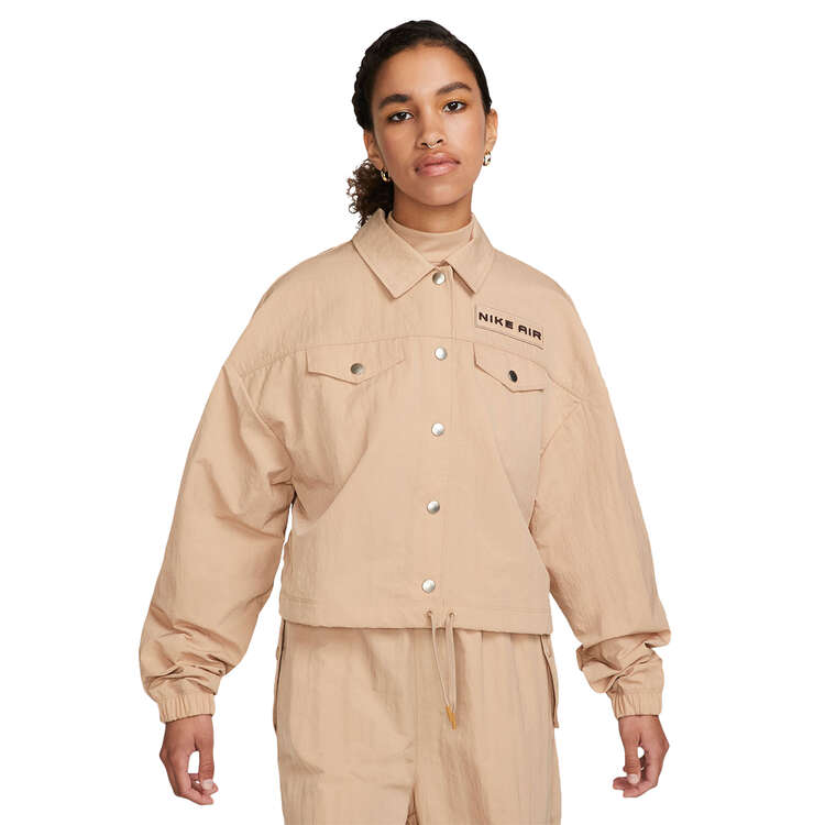 Nike Air Womens Modest Cropped Woven Jacket Beige M, Beige, rebel_hi-res