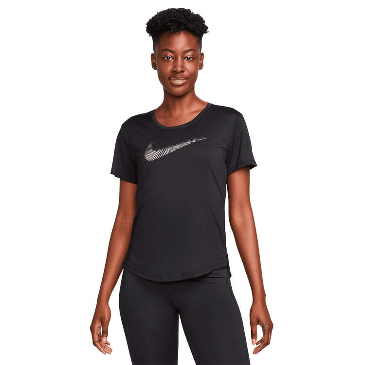 Nike Womens Dri-FIT Swoosh Running Tee, Black, rebel_hi-res