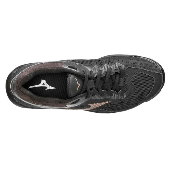 Mizuno Wave Phantom 2 Womens Netball Shoes Black US 6.5, Black, rebel_hi-res