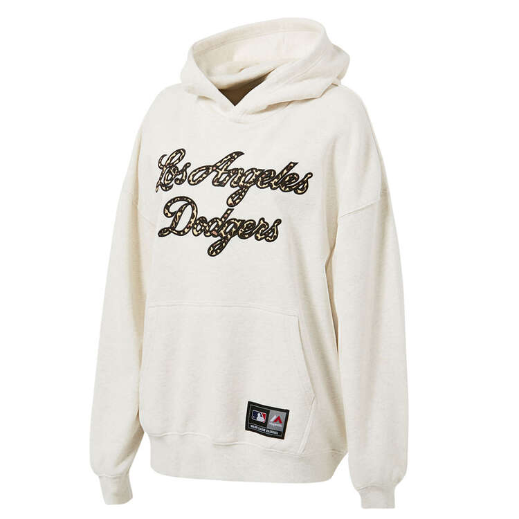 Majestic Womens Los Angeles Dodgers Animal Infill Hoodie, White, rebel_hi-res