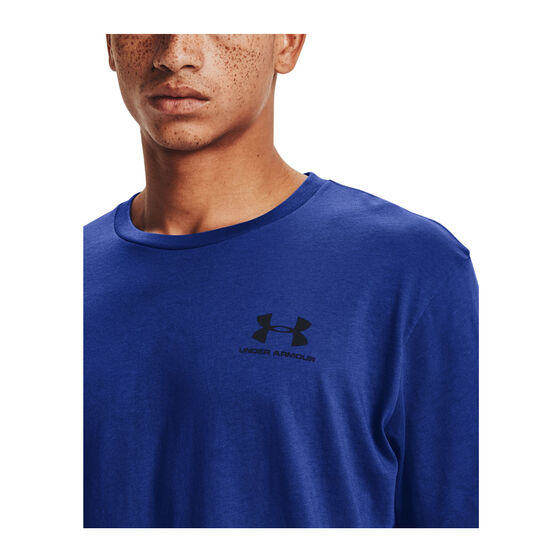 Under Armour Mens Sportstyle Left Chest Tee, Blue, rebel_hi-res