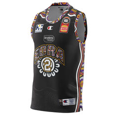 Sydney Kings Jaylen Adams Mens NBL Indigenous Basketball Jersey Black L, Black, rebel_hi-res