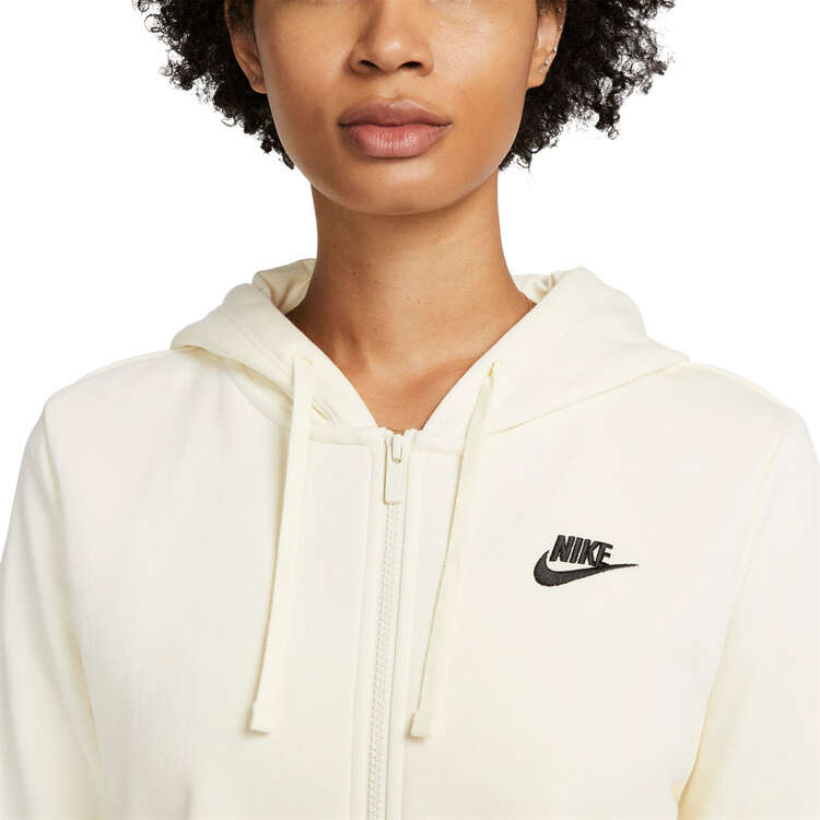 Nike Womens Sportswear Club Fleece Full-Zip Hoodie, White, rebel_hi-res