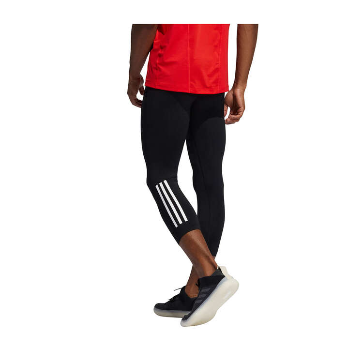 adidas Mens 3/4 3-Stripes Tights Black S, Black, rebel_hi-res