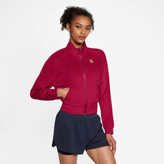 NikeCourt Womens Full Zip Tennis Jacket Crimson M, Crimson, rebel_hi-res