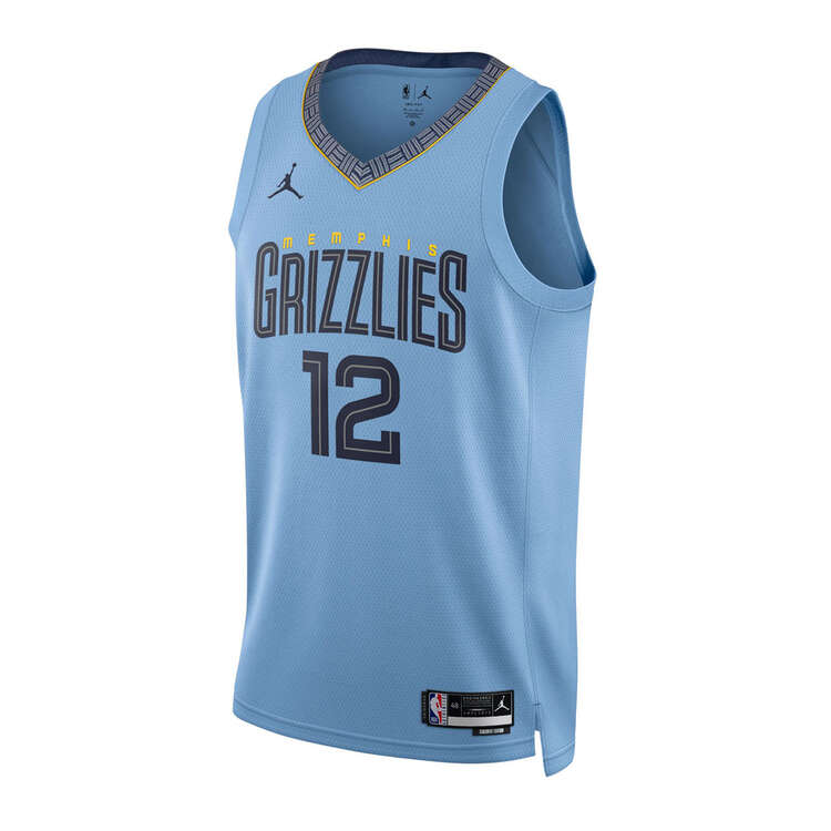 Memphis Grizzlies Ja Morant Mens Statement Edition 2023/24 Basketball Jersey Blue S, Blue, rebel_hi-res