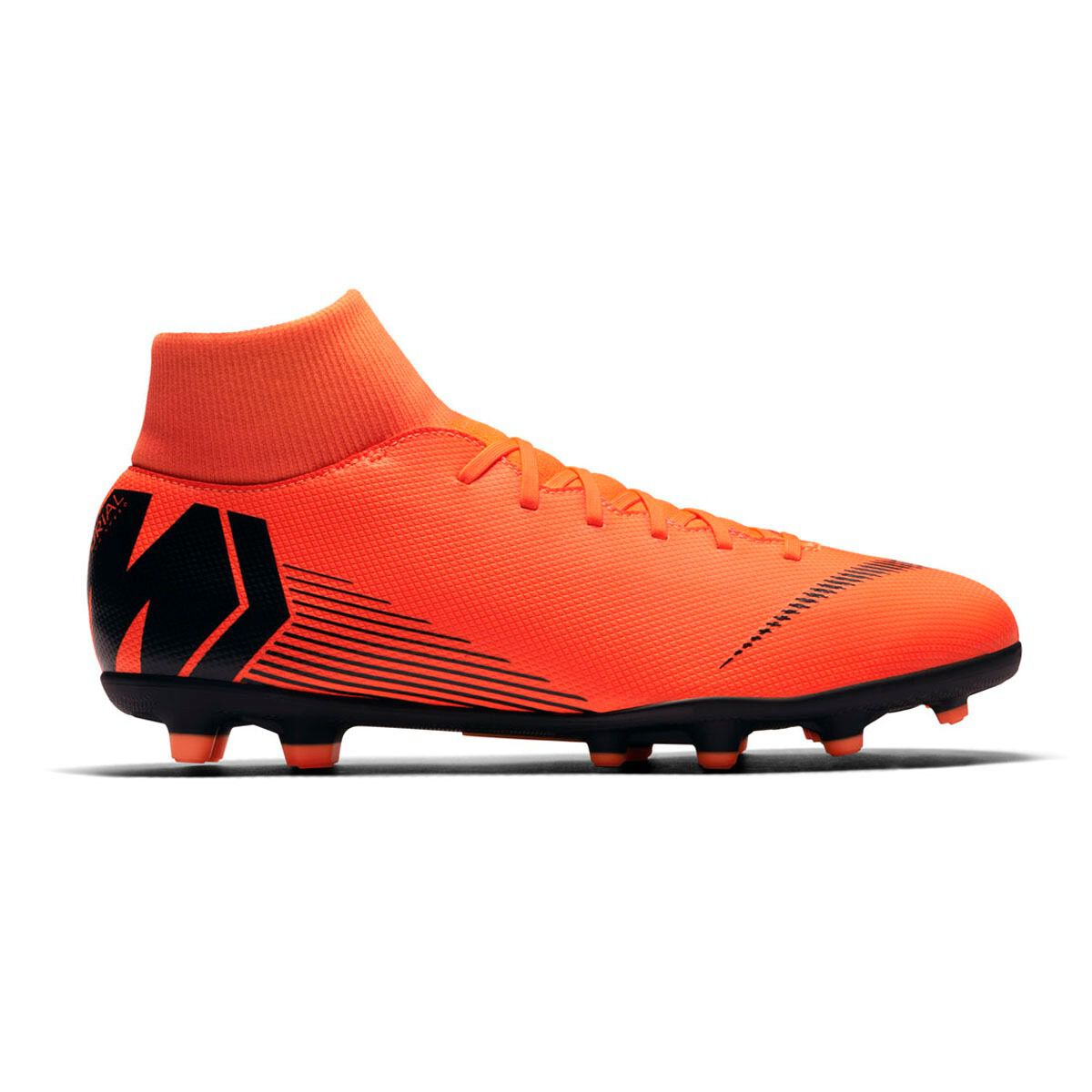 orange and black football boots