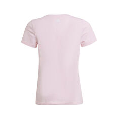 adidas Girls VT Linear Tee Pink/White 8, Pink/White, rebel_hi-res