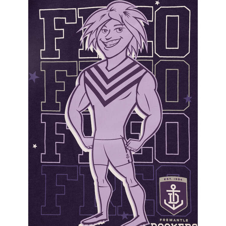 Fremantle Dockers 2024 Kids Graphic Tee, Purple, rebel_hi-res