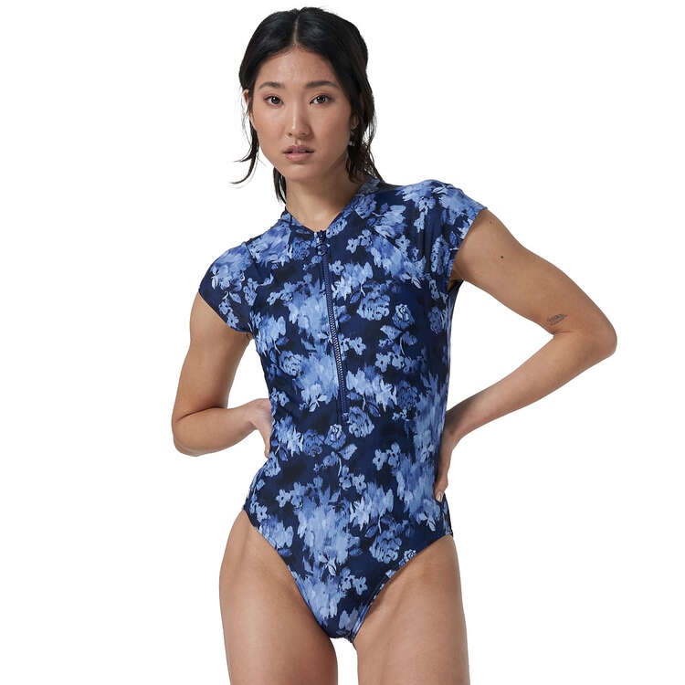 Ell/Voo Womens Mia Cap Sleeve Swimsuit, Print, rebel_hi-res