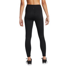Nike Womens Yoga Dri-FIT High Waisted 7/8 Metallic Trim Tights Black XS, Black, rebel_hi-res