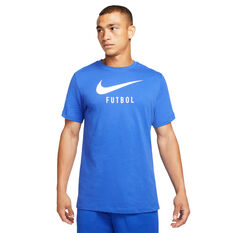 Nike Mens Swoosh Soccer Tee Blue/White S, Blue/White, rebel_hi-res