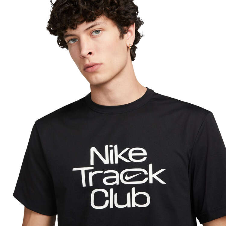Nike Mens Dri-FIT Track Club Running Tee, Black, rebel_hi-res