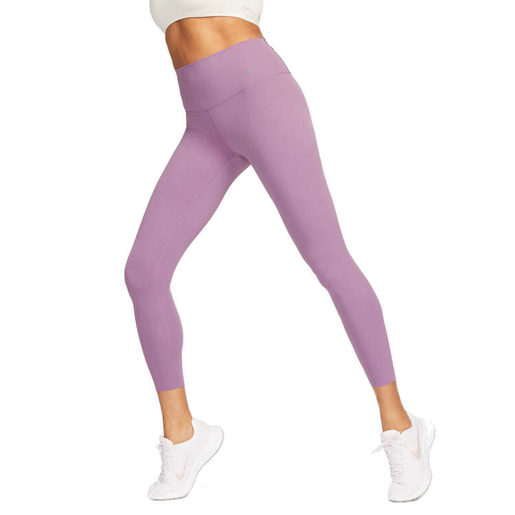 Nike Womens Zenvy Gentle Support High Waisted 7/8 Tights Purple XS, Purple, rebel_hi-res