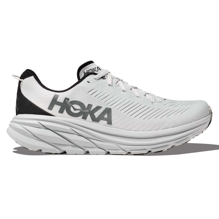 Hoka Rincon 3 Mens Running Shoes White/Black US 7, White/Black, rebel_hi-res