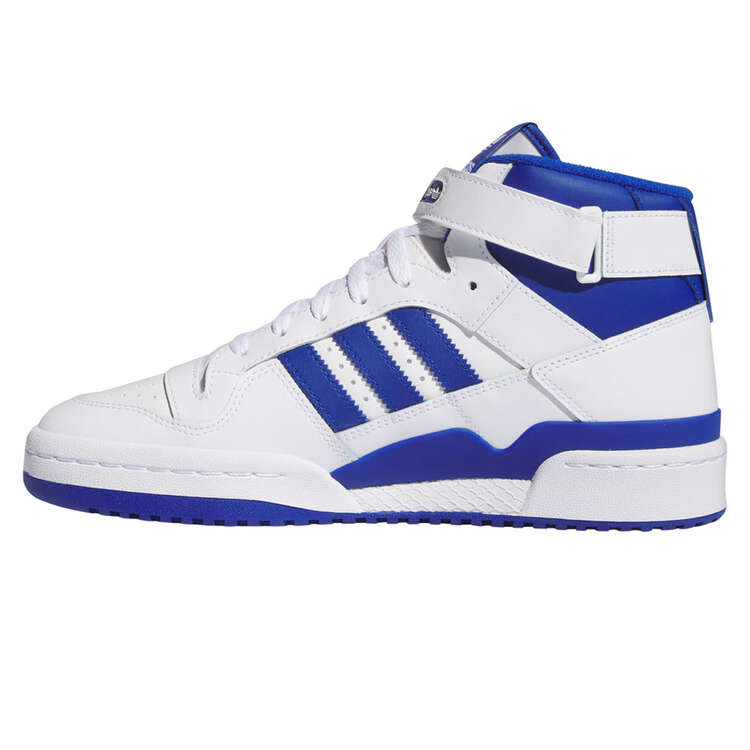 adidas Originals Forum Mid Mens Casual Shoes White/Blue US 7, White/Blue, rebel_hi-res