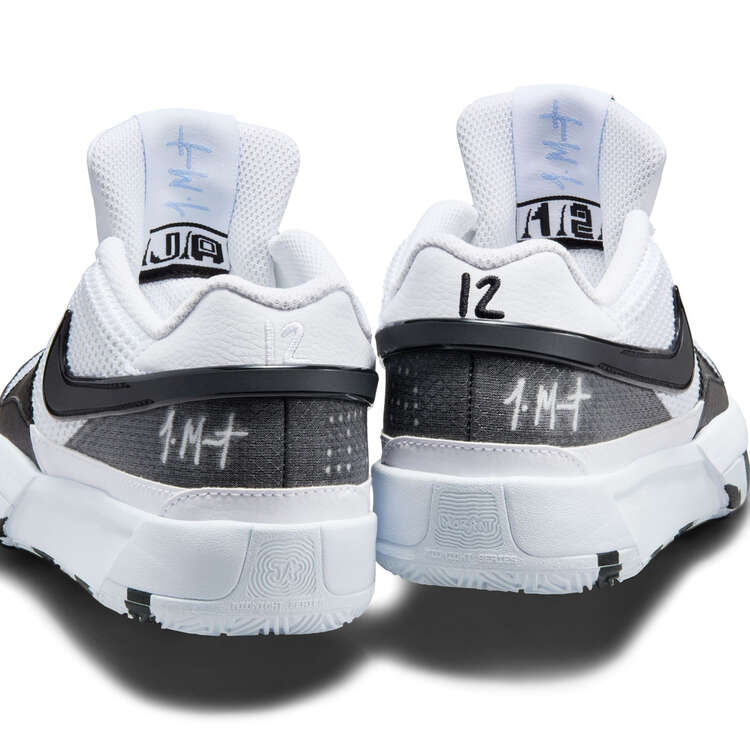 Nike Ja 1 GS Kids Basketball Shoes, White/Black, rebel_hi-res