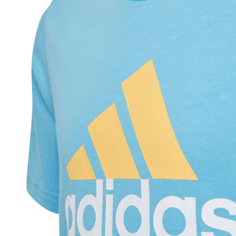 adidas Kids Essentials 2 Colour Big Logo Tee, Blue/Orange, rebel_hi-res