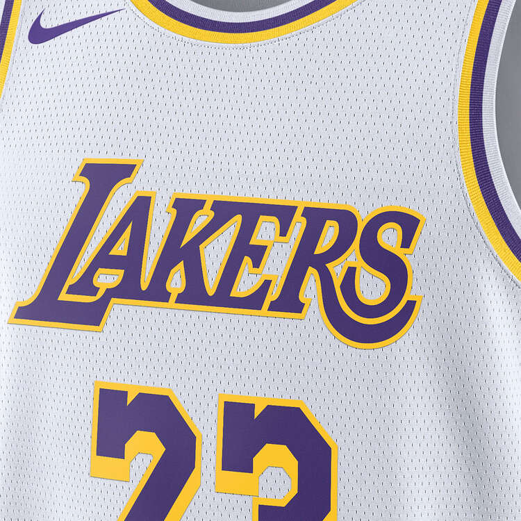 Los Angeles Lakers LeBron James Mens Association Edition 2023/24 Basketball Jersey, White, rebel_hi-res