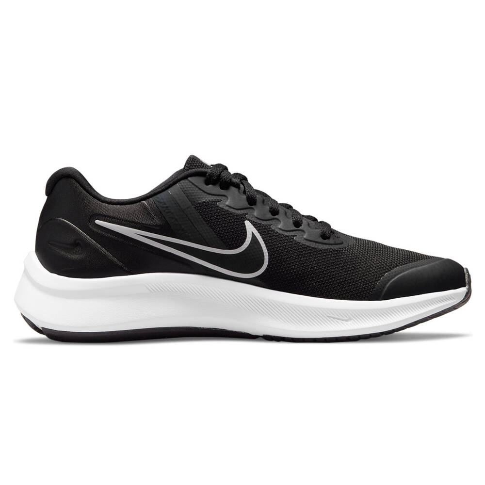 Nike Star Runner 3 GS Kids Running Shoes Black/Grey US 4 | Rebel Sport