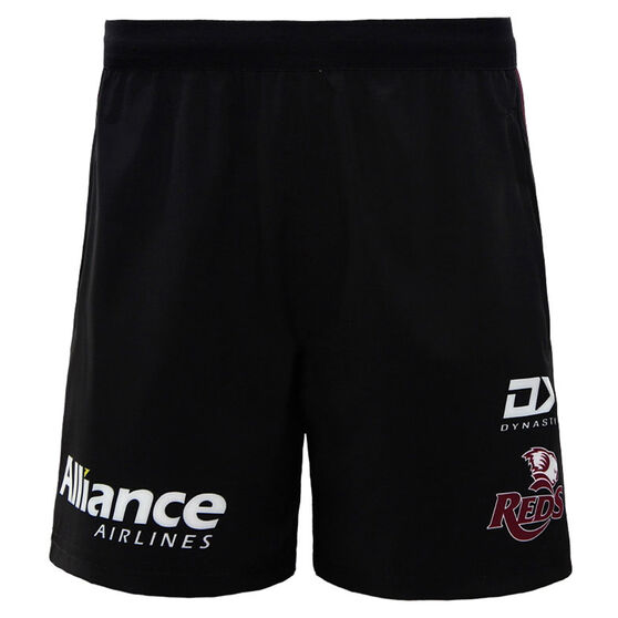 Queensland Reds 2022 Mens Training Shorts, Black, rebel_hi-res