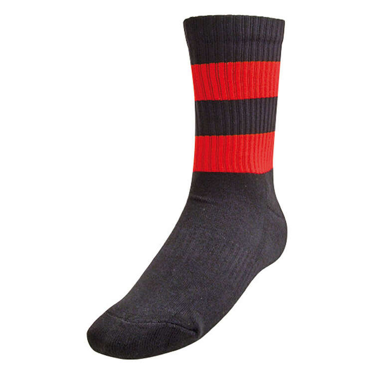 Burley Football Crew Socks, Black, rebel_hi-res