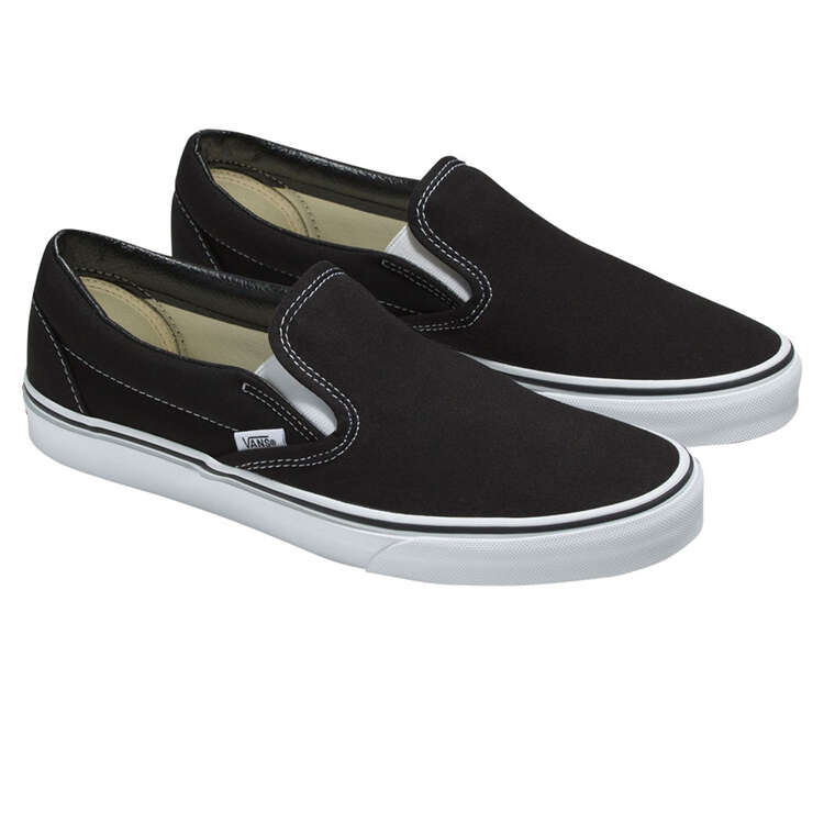 Vans Classic Slip On Casual Shoes Black/White US Mens 7 / Womens 8.5, Black/White, rebel_hi-res