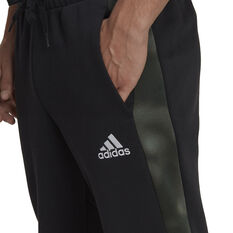 adidas Mens Essentials Camo Print Fleece Pants, Black, rebel_hi-res