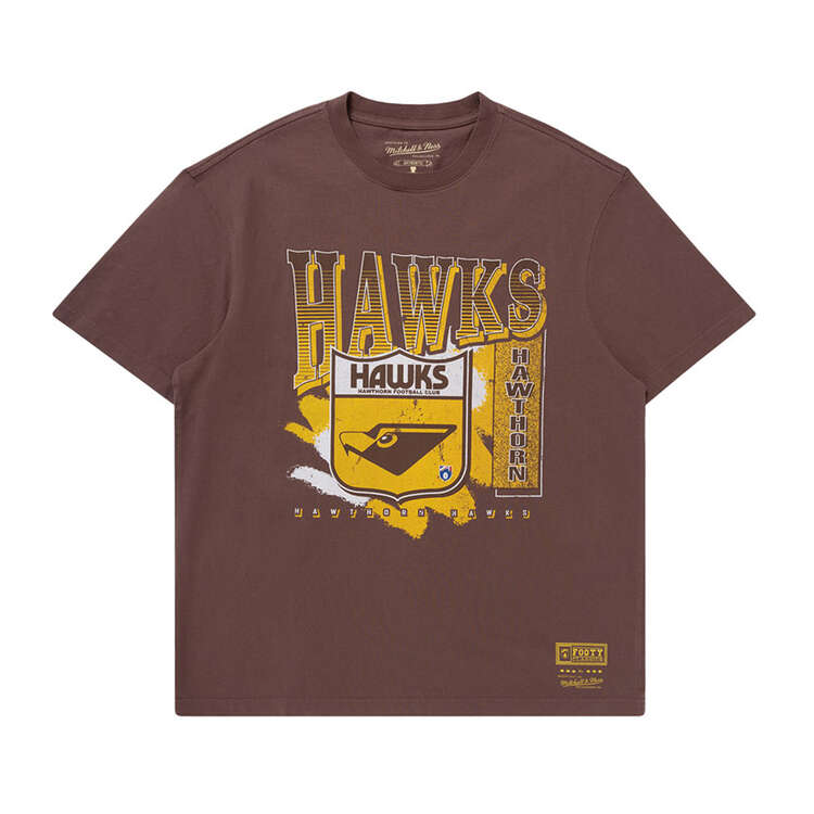 Hawthorn Hawks 2024 Mens Brush Off Tee, Brown, rebel_hi-res