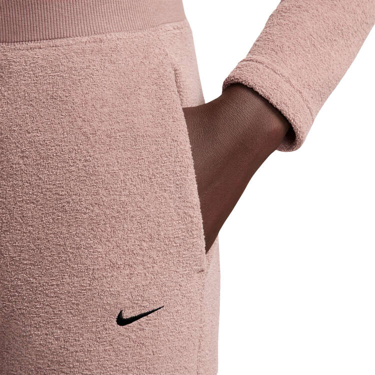 Nike Womens Sportswear Phoenix Plush High Waisted Wide Leg Pants, Mauve, rebel_hi-res