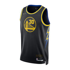 Nike Golden State Warriors Steph Curry Mens City Edition Swingman Jersey Black S, Black, rebel_hi-res