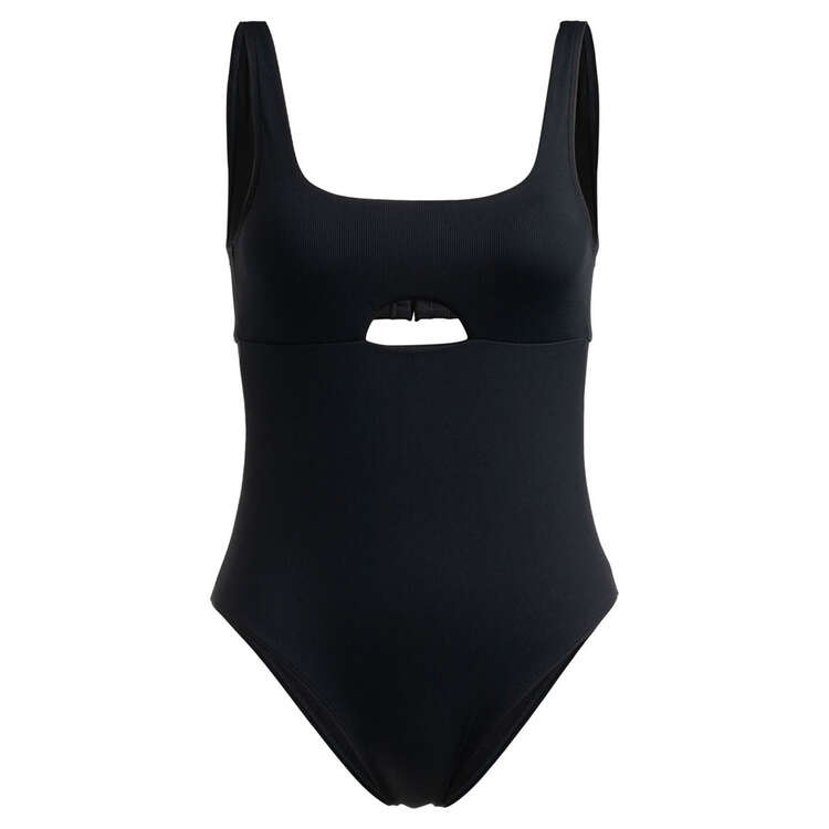 Roxy Womens Pro The Double Line One Piece Swimsuit, Anthracite, rebel_hi-res